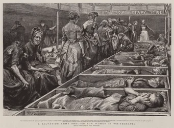 Ein Heilsarmeeschutzraum für Frauen in Whitechapel
